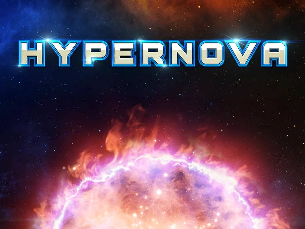  The supernova-themed slots game Hypernova logo features a galactic hypernova explosion.